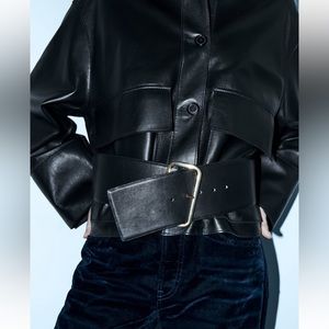 New Zara Wide Leather Belt size 32 - sold out in stores